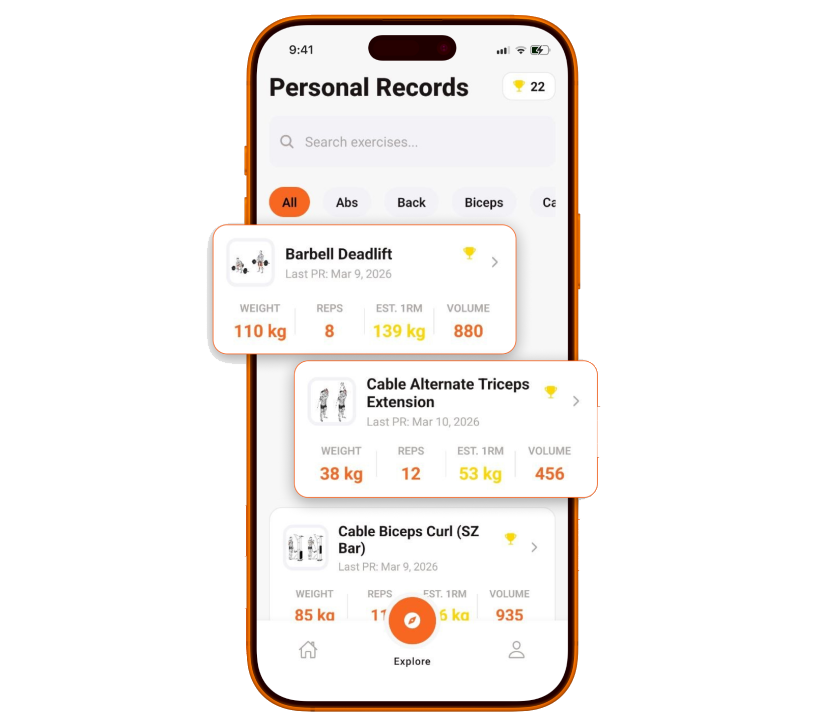 Never miss a personal record