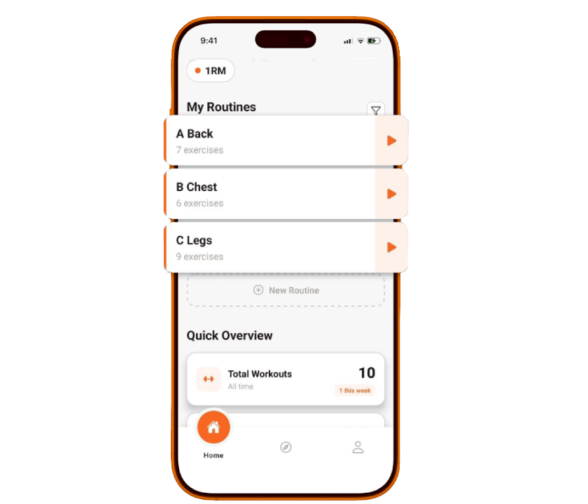 1RM.fit app screen